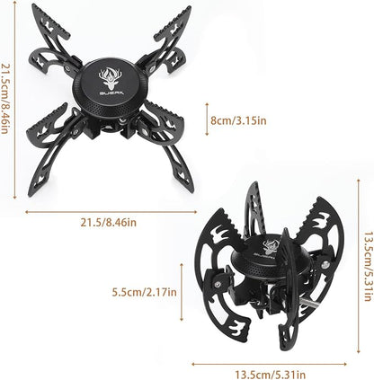 Heavy-Duty Portable Camping Gas Stove with Foldable Pot Supports & Flexible Gas Hose