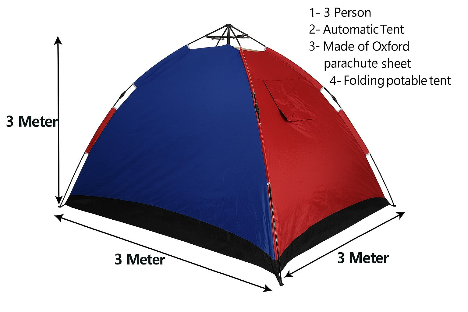 AUTOMATIC TENT 3X3 M For Camping | Automatic Popup Camping Tent - khan American Tools